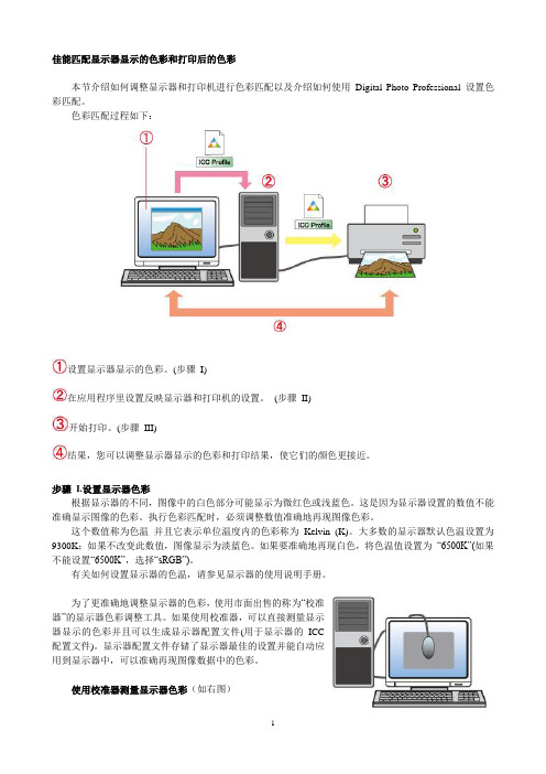 佳能匹配显示器显示的色彩和打印后的色彩