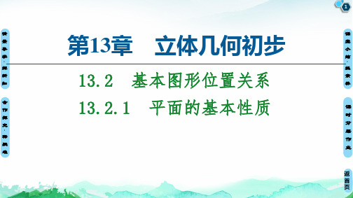 13.2.1平面的基本性质-(新教材)苏教版(2019)高中数学必修第二册课件