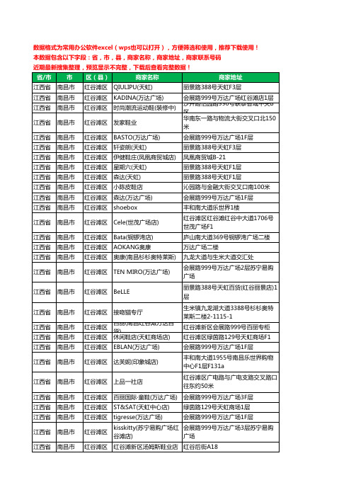 2020新版江西省南昌市红谷滩区鞋工商企业公司商家名录名单黄页联系电话号码地址大全108家