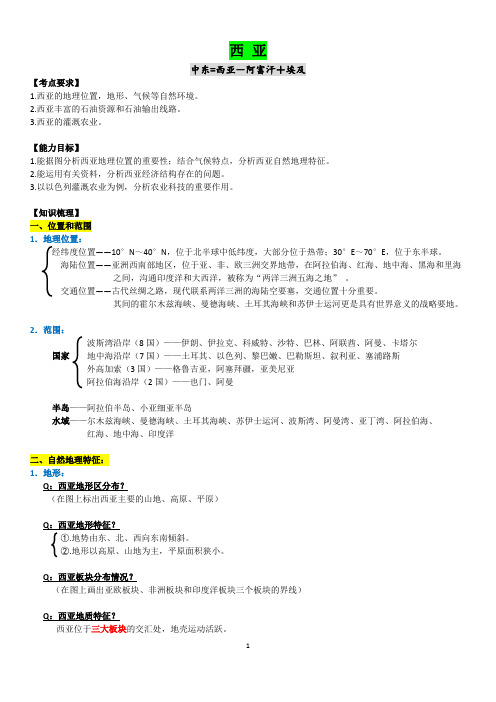 2024高考地理一轮复习世界地理复习-西亚