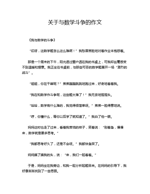 关于与数学斗争的作文