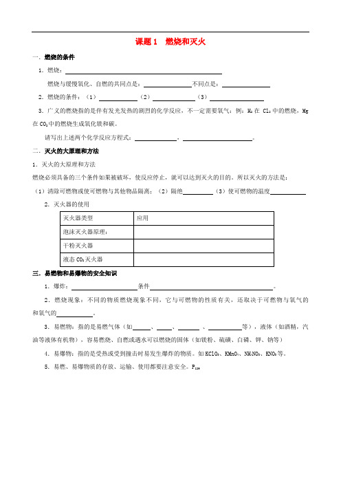 九年级人教版化学上册 7.1 燃烧和灭火