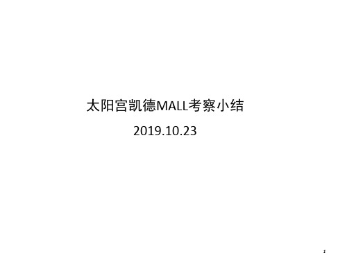 2019年北京太阳宫凯德mall考察报告