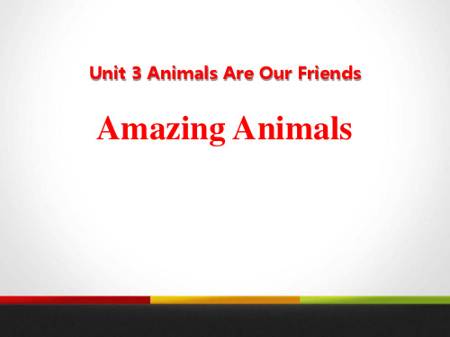 《Amazing Animals》Animals Are Our Friends PPT教材课件