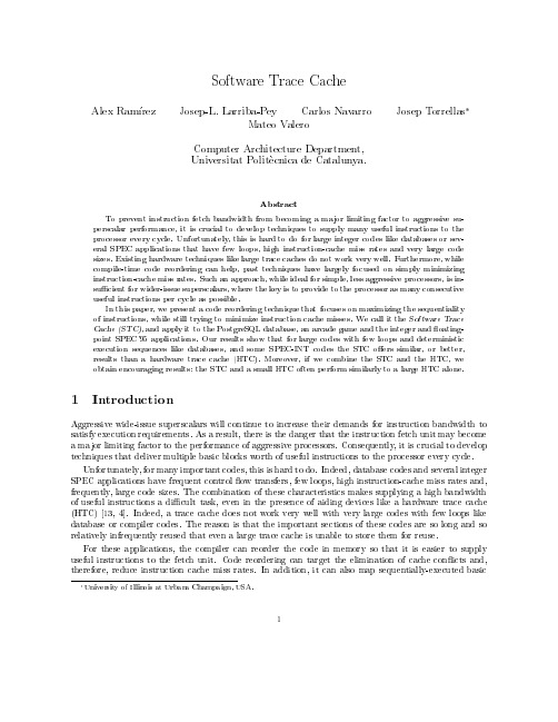 Software trace cache