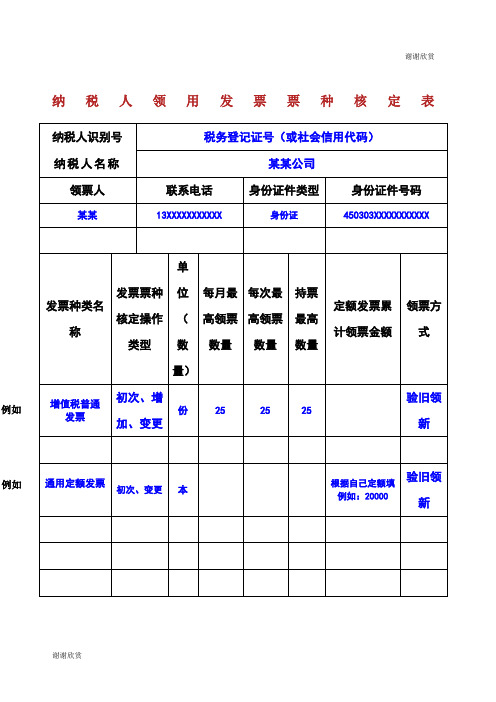 纳税人领用发票票种核定表填写模板.docx