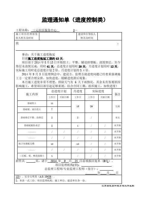 监理通知单进度类