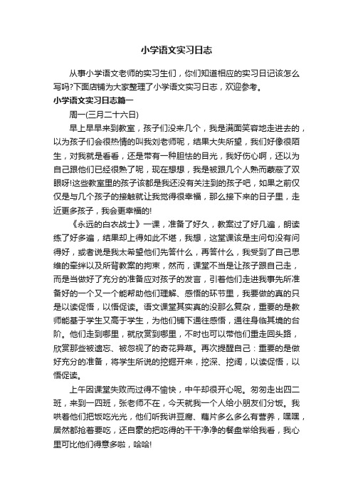 小学语文实习日志