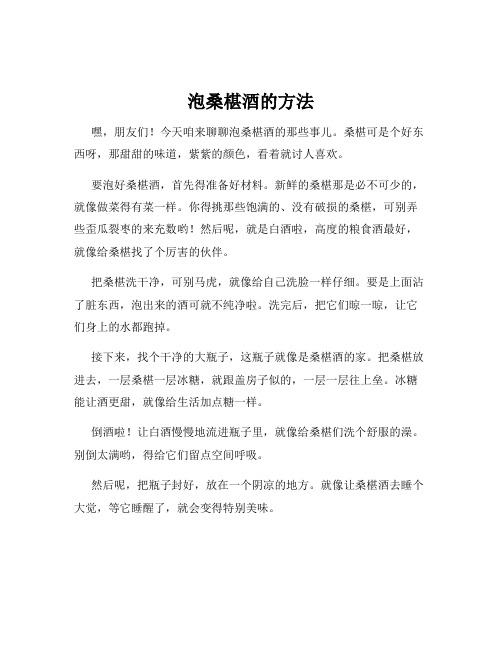 泡桑椹酒的方法