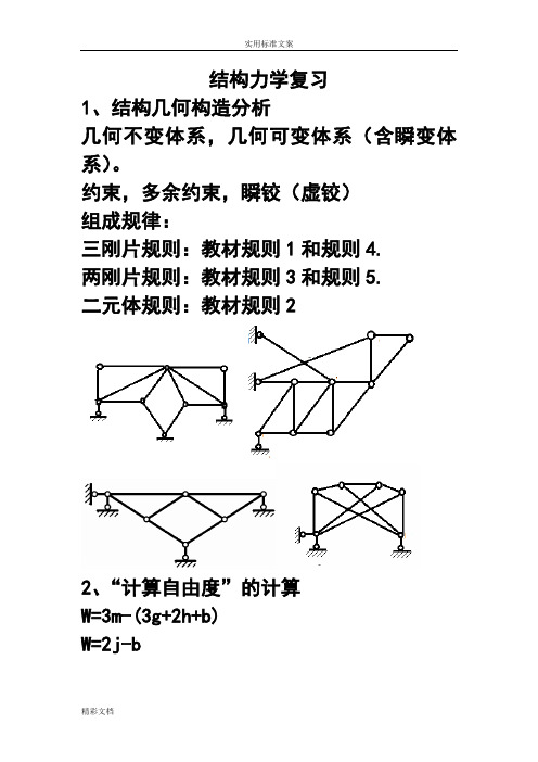 结构力学复习汇总情况