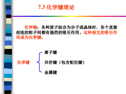 无机化学7.3化学键理论