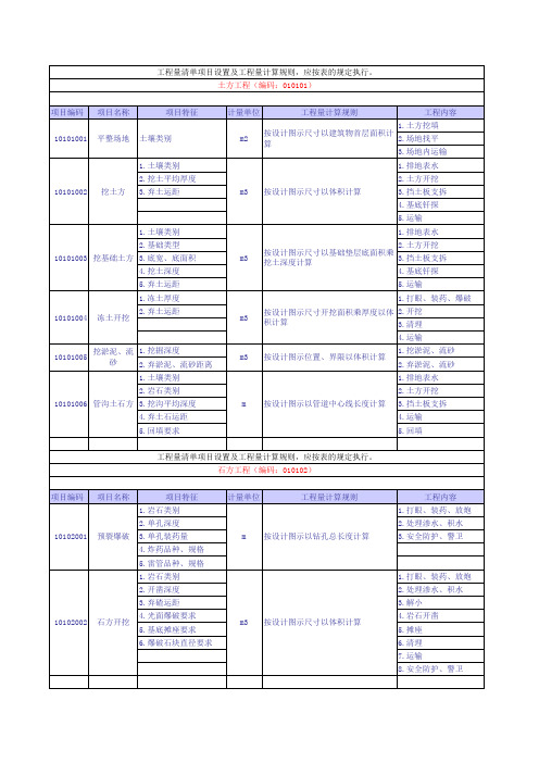 13清单工程量计算规则