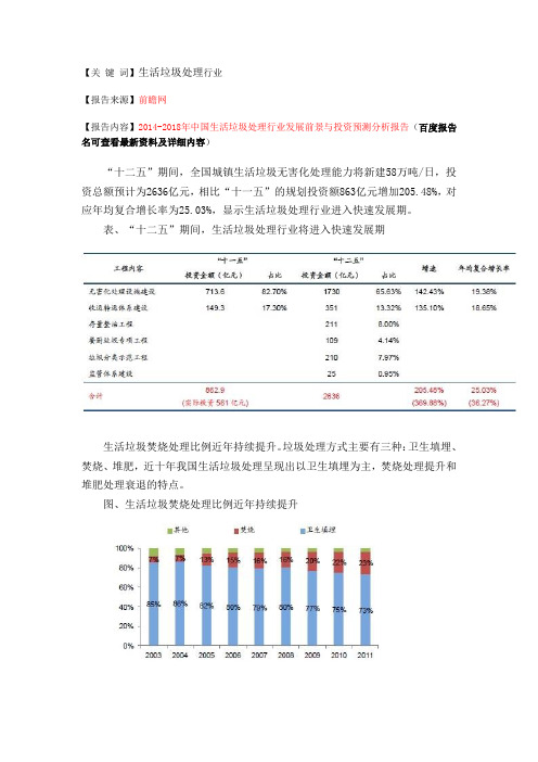 生活垃圾处理行业发展趋势分析