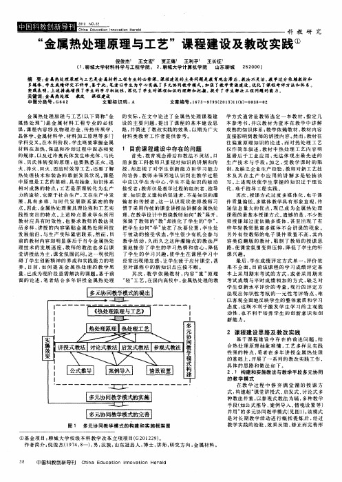 “金属热处理原理与工艺”课程建设及教改实践