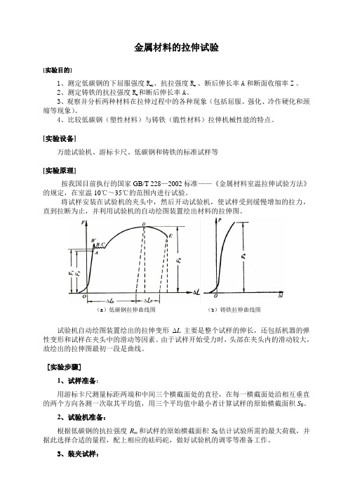 金属材料的拉伸试验报告