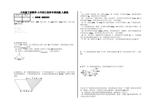 六年级下册数学-小升初三角形专项试题-13-人教版