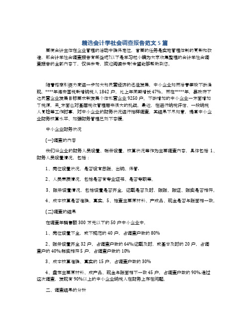 精选会计学社会调查报告范文5篇