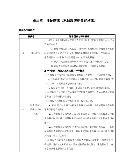 第三章评标办法(双信封的综合评分法)