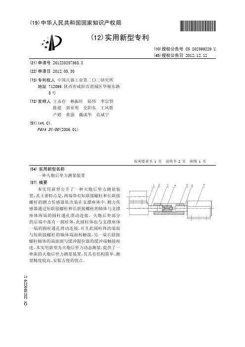 一种火炮后坐力测量装置[实用新型专利]