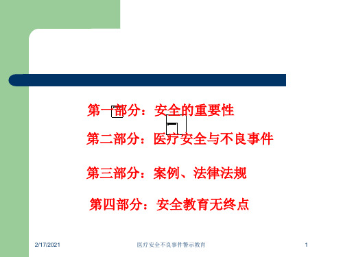 医疗安全不良事件警示教育课件