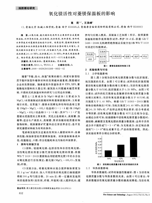 氧化镁活性对菱镁保温板的影响