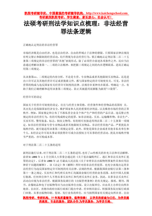 法硕考研刑法学知识点梳理：非法经营罪法条逻辑