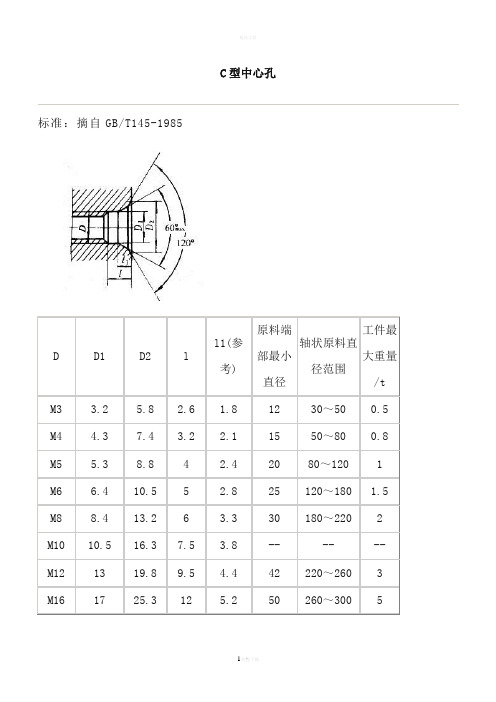 C型中心孔