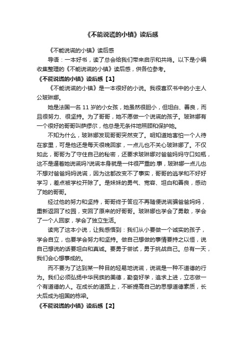 《不能说谎的小镇》读后感