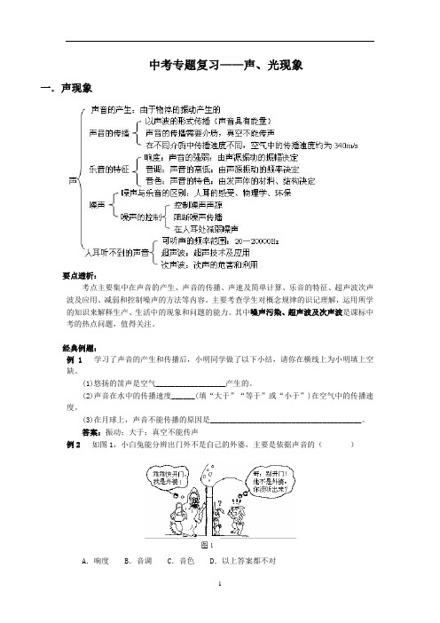 中考物理专题复习——声、光现象