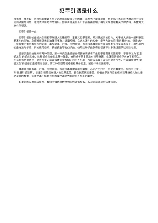 犯罪引诱是什么