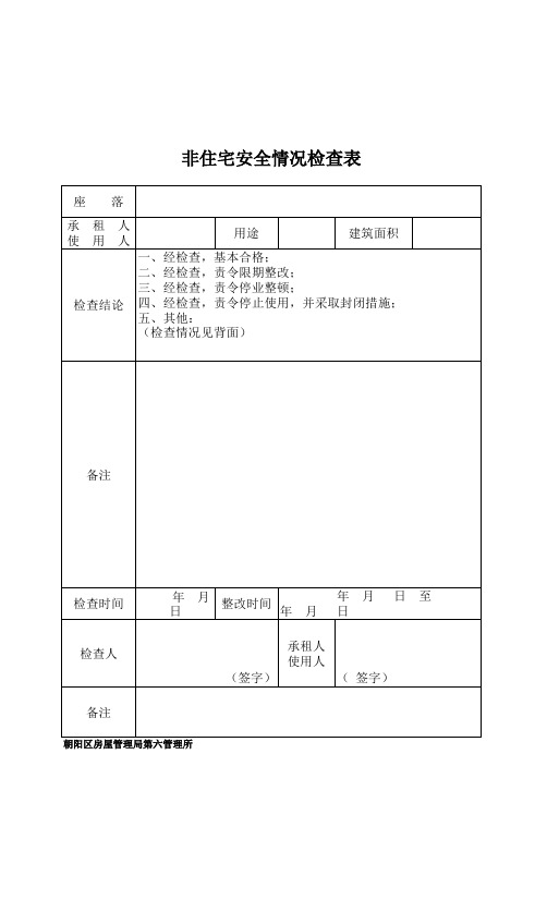 地下空间检查表