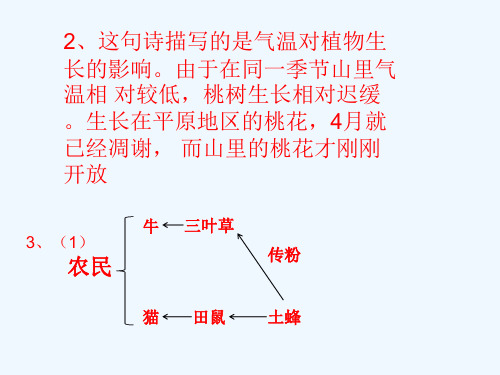 生物与环境的关系习题答案