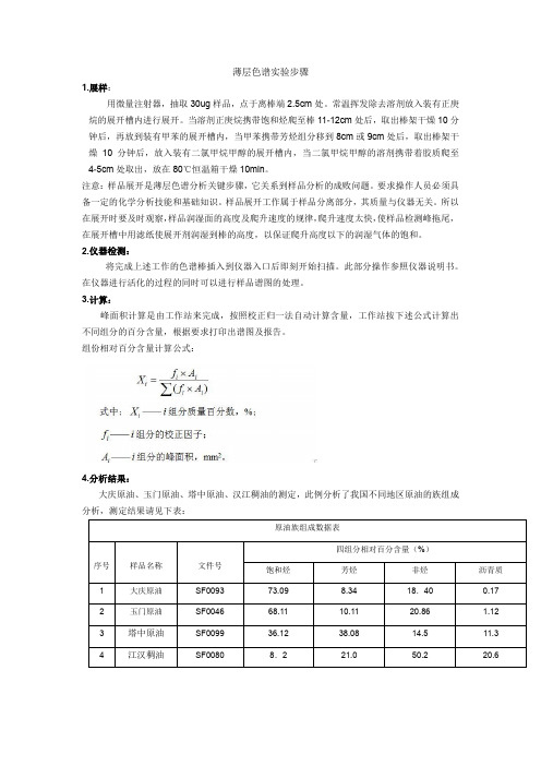 薄层色谱实验步骤