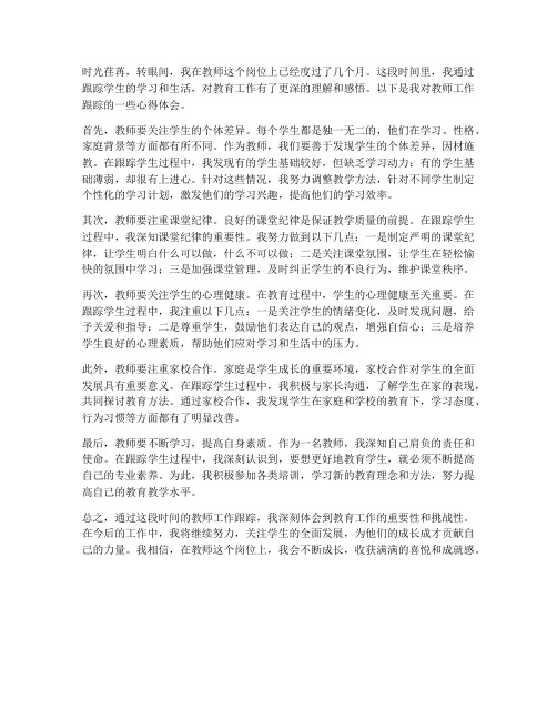 教师工作跟踪心得体会