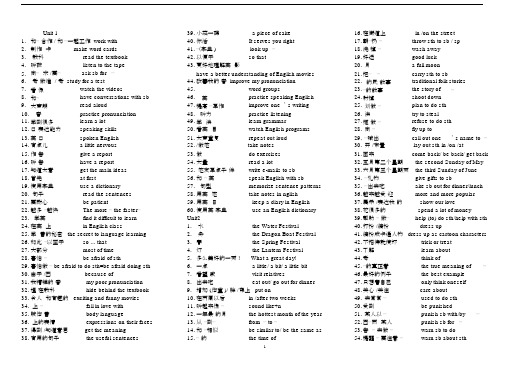 (完整word版)新版新目标英语九年级短语归纳.docx