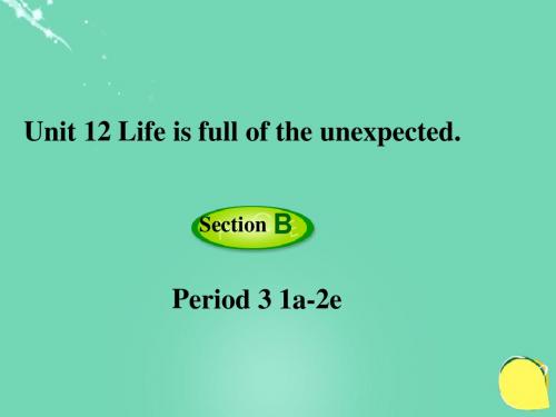 Unit 12Life is full of the unexpected Section B 学案