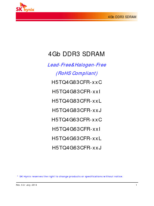 DDR3_H5TQ4G8(6)3CFR(Rev0.3)_140701