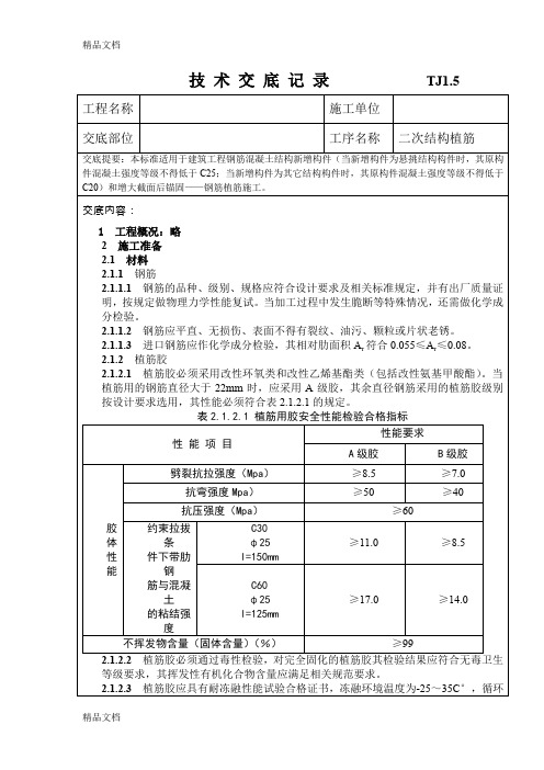 (整理)植筋技术交底表格