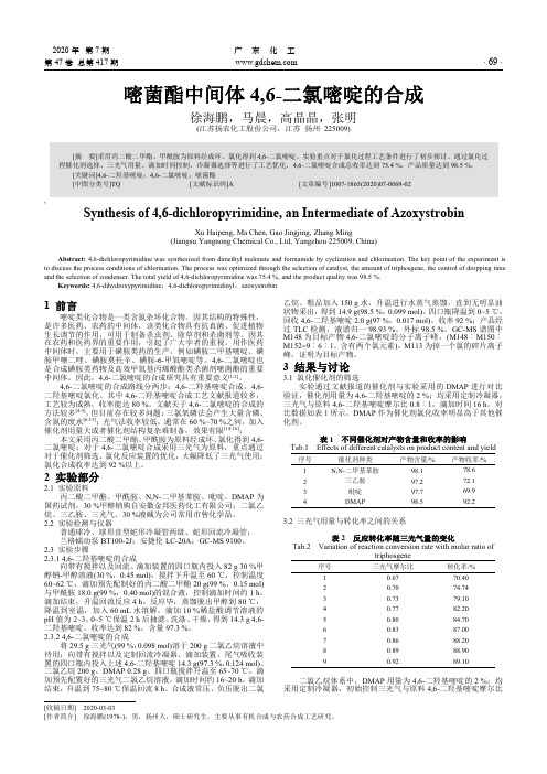 嘧菌酯中间体4,6-二氯嘧啶的合成