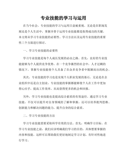 专业技能的学习与运用