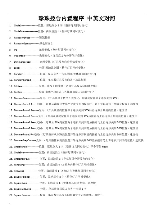 珍珠控台内置程序 中文说明