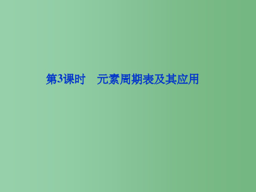 高一化学 专题1第一单元第3课时 元素周期表及其应用  苏教版必修2