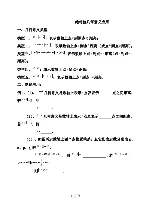 绝对值几何意义应用