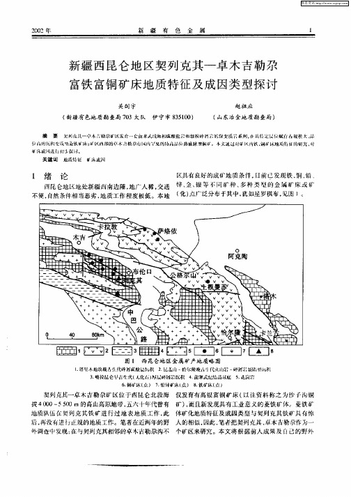 新疆西昆仑地区契列克其——卓木吉勒尕富铁富铜矿床地质特征及成因类型探讨