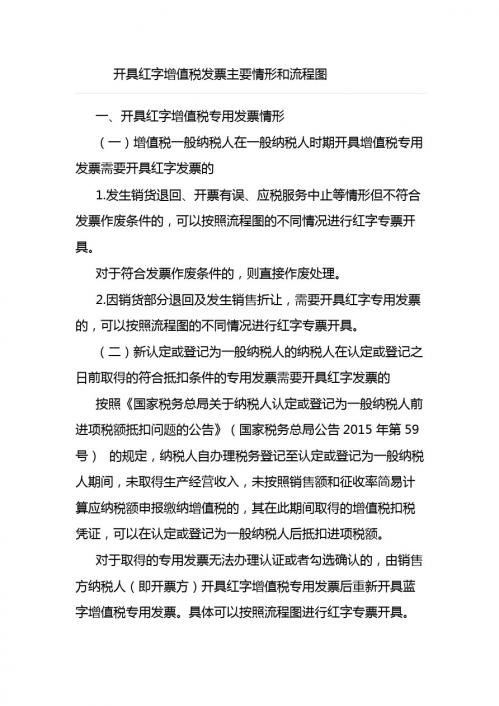 开具红字增值税发票主要情形和流程图