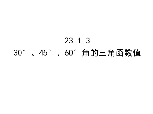 沪科版九年级上册23.1.3锐角的三角函数