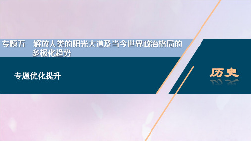 2021版高考历史一轮复习专题五解放人类的阳光大道及当今世界政治格局的多极化趋势4专题优化提升课件人民版