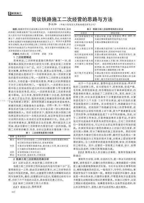 简议铁路施工二次经营的思路与方法