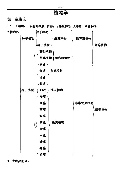 (完整word版)植物学知识点总结