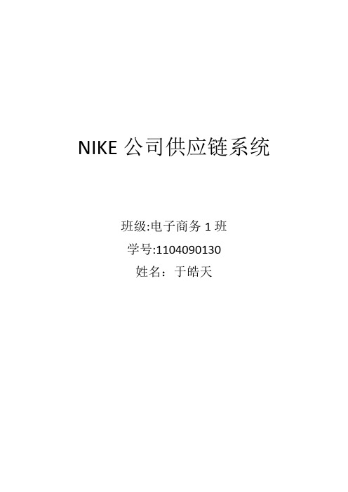 Nike公司供应链系统